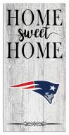 New England Patriots Home Sweet Home Whitewashed 6" x 12" Sign