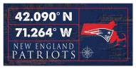 New England Patriots Horizontal Coordinate 6" x 12" Sign