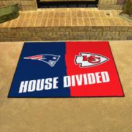 New England Patriots/Kansas City Chiefs House Divided Mat