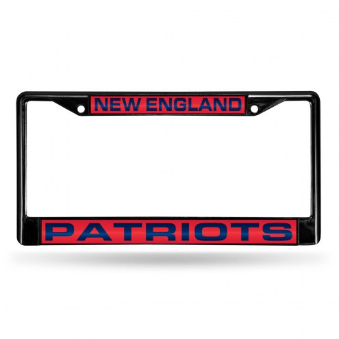 New England Patriots Laser Black License Plate Frame