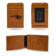 New England Patriots Laser Engraved Brown Front Pocket Wallet