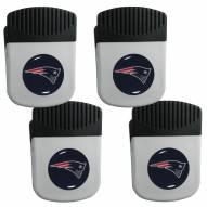 New England Patriots 4 Pack Chip Clip Magnet with Bottle Opener