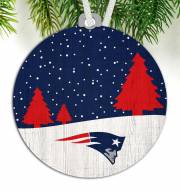New England Patriots Snow Scene Ornament