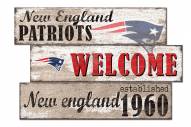 New England Patriots Welcome 3 Plank Sign