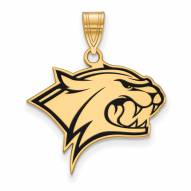 New Hampshire Wildcats Sterling Silver Gold Plated Large Enameled Pendant