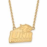 New Hampshire Wildcats Sterling Silver Gold Plated Large Pendant Necklace