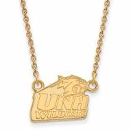 New Hampshire Wildcats Sterling Silver Gold Plated Small Pendant Necklace