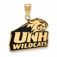 New Hampshire Wildcats NCAA Sterling Silver Gold Plated Large Enameled Pendant