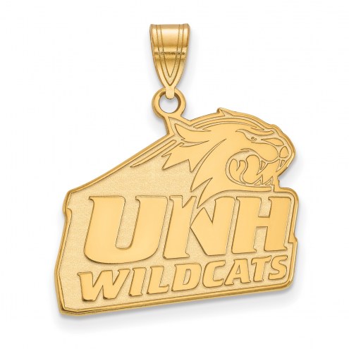 New Hampshire Wildcats NCAA Sterling Silver Gold Plated Large Pendant