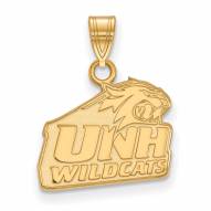 New Hampshire Wildcats NCAA Sterling Silver Gold Plated Small Pendant