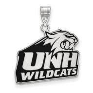 New Hampshire Wildcats Sterling Silver Large Enameled Pendant