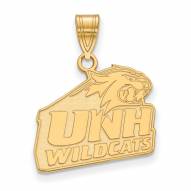 New Hampshire Wildcats Sterling Silver Gold Plated Medium Pendant