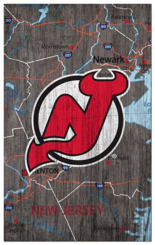 New Jersey Devils 11&quot; x 19&quot; City Map Sign