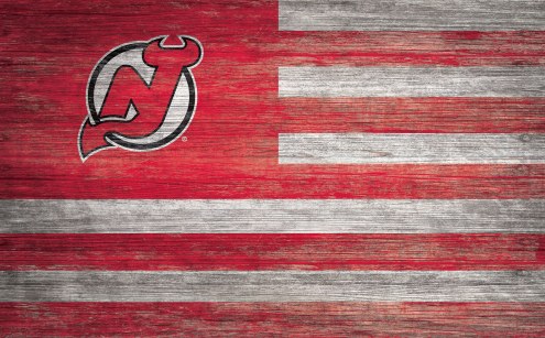 New Jersey Devils 11&quot; x 19&quot; Distressed Flag Sign