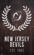 New Jersey Devils 11" x 19" Laurel Wreath Sign
