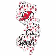 New Jersey Devils 12" Floral State Sign