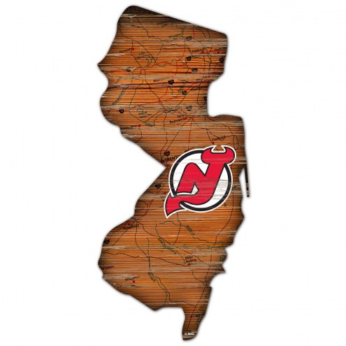 New Jersey Devils 12&quot; Roadmap State Sign