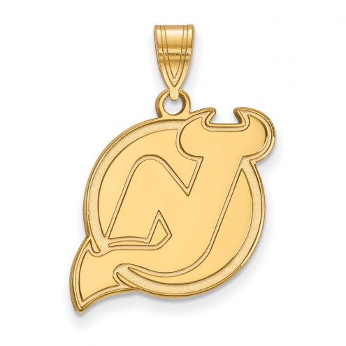 New Jersey Devils 14k Yellow Gold Large Pendant
