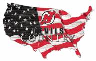 New Jersey Devils 15" USA Flag Cutout Sign