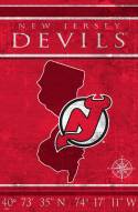 New Jersey Devils 17" x 26" Coordinates Sign