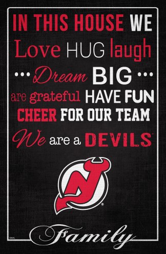 New Jersey Devils 17&quot; x 26&quot; In This House Sign