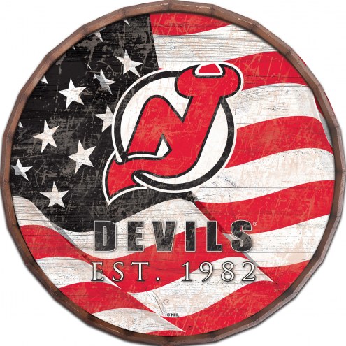 New Jersey Devils 24&quot; Flag Barrel Top