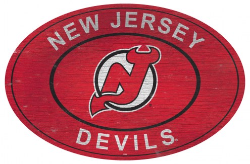 New Jersey Devils 46&quot; Heritage Logo Oval Sign