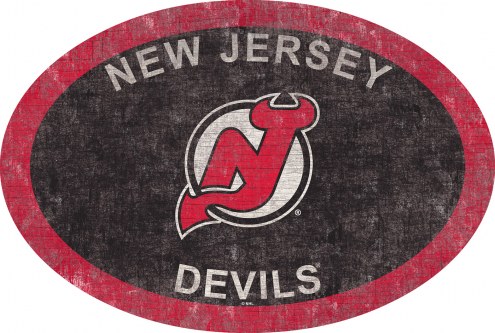 New Jersey Devils 46&quot; Team Color Oval Sign