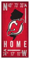 New Jersey Devils 6" x 12" Coordinates Sign