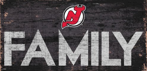 New Jersey Devils 6&quot; x 12&quot; Family Sign