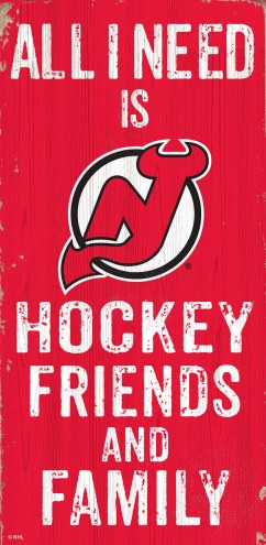 New Jersey Devils 6&quot; x 12&quot; Friends & Family Sign
