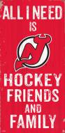 New Jersey Devils 6" x 12" Friends & Family Sign