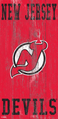 New Jersey Devils 6&quot; x 12&quot; Heritage Logo Sign