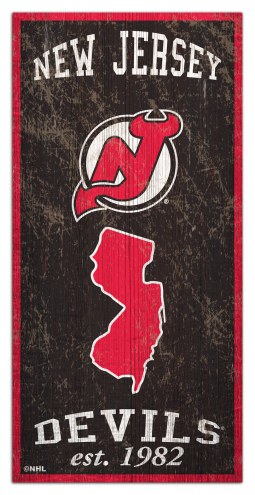 New Jersey Devils 6&quot; x 12&quot; Heritage Sign