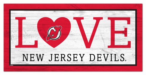 New Jersey Devils 6&quot; x 12&quot; Love Sign