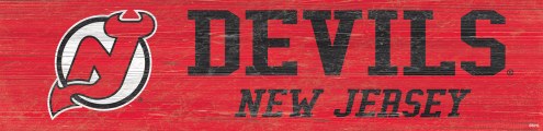 New Jersey Devils 6&quot; x 24&quot; Team Name Sign