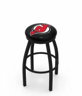 New Jersey Devils Black Swivel Bar Stool with Accent Ring