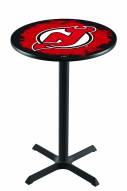 New Jersey Devils Black Wrinkle Bar Table with Cross Base