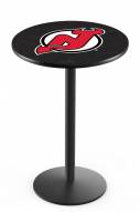 New Jersey Devils Black Wrinkle Bar Table with Round Base