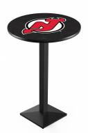 New Jersey Devils Black Wrinkle Pub Table with Square Base
