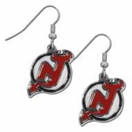 New Jersey Devils Chrome Dangle Earrings