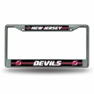 New Jersey Devils Chrome Glitter License Plate Frame
