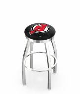 New Jersey Devils Chrome Swivel Bar Stool with Accent Ring