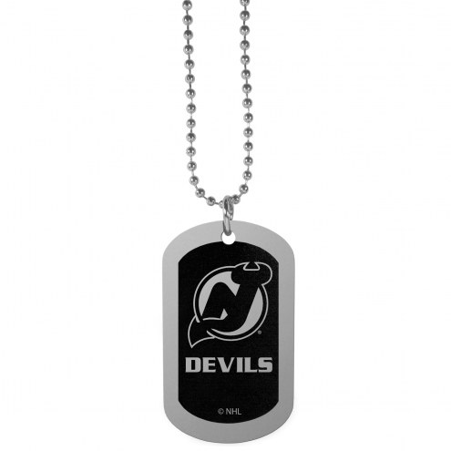 New Jersey Devils Chrome Tag Necklace