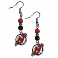 New Jersey Devils Fan Bead Dangle Earrings