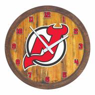 New Jersey Devils "Faux" Barrel Top Wall Clock