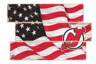 New Jersey Devils Flag 3 Plank Sign
