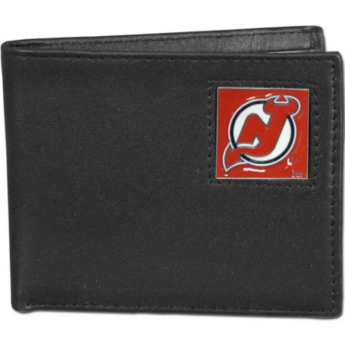 New Jersey Devils Leather Bi-fold Wallet in Gift Box