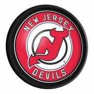 New Jersey Devils Round Slimline Lighted Wall Sign