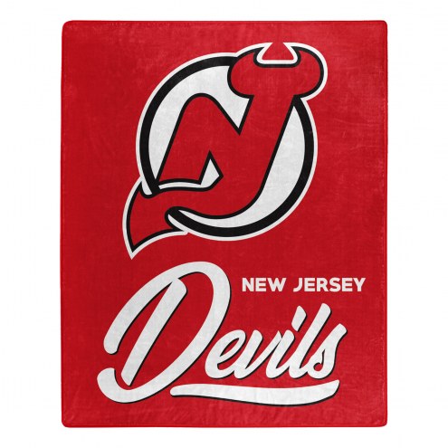 New Jersey Devils Signature Raschel Throw Blanket